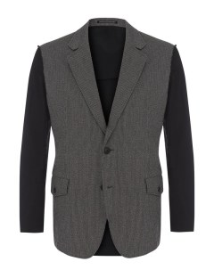 Однобортный хлопковый пиджак с контрастной отделкой Yohji yamamoto