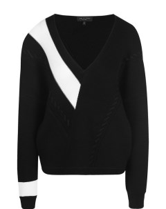 Хлопковый пуловер свободного кроя с V образным вырезом Rag & bone
