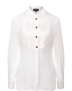 Шелковая блузка с контрастными пуговицами Giorgio armani