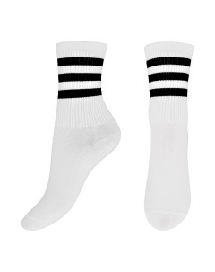 Носки длинные белые с полосками Socks