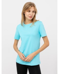 Однотонная женская футболка бирюзового цвета Mark formelle