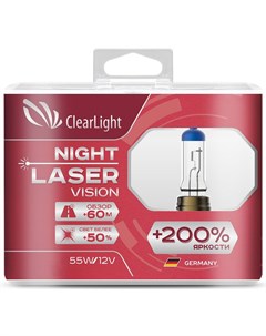Лампа H1 12V 55W Night Laser Vision 200 Light компл 2 шт Clearlight