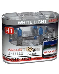 Комплект ламп H1 12V 55W WhiteLight 2 шт MLH1WL Clearlight