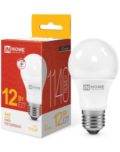 Лампа светодиодная 4690612020235 LED A60 VC 12Вт грушевидная 3000К теплый белый E27 1140лм In home
