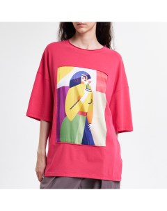 Коралловая футболка Леди с тюльпаном Artograph