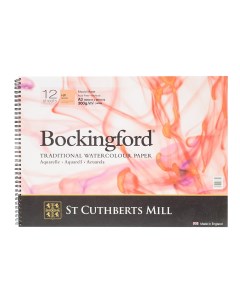 Альбом на спирали для акварели Bockingford H P мелкое зерно 29 7х42 см 12 л 300 г белый St cuthberts mill