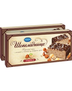 Вафельный торт Шоколадница с фундуком 230г упаковка 2 шт Коломенский