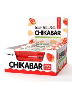 Протеиновый батончик Chikabar Клубника со сливками 12 шт Chikalab