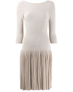 Alaia pre owned плиссированное платье 2000 х годов 36 нейтральные цвета Alaïa pre-owned
