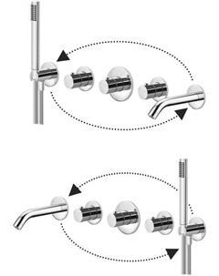 Смеситель для ванны и душа Modular box MDE001CR хром Paffoni