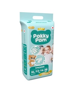 Подгузники трусики XL 12 16 кг 38 Pokky pam