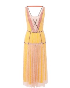 Приталенное платье миди с кружевной отделкой Bottega veneta