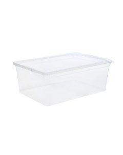 Ящик для хранения с крышкой прозрачный пластик 10 л Полимербыт