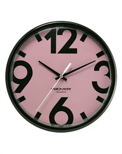 Часы настенные 91900917 размер D23см круглые пепельно розовые крупные арабские цифры Troykatime