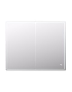 Шкаф для ванной зеркальный подвесной Look с подсветкой 100х80 см цвет белый Vigo