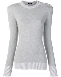 Balmain свитер с пуговицами на плечах 36 серый Balmain