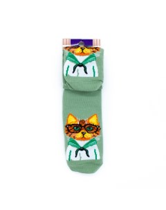 Носки Кот в матроске зелёный мужские р 27 Master socks