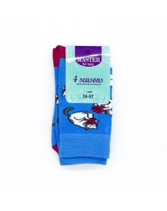 Носки Кот с клубком голубой женские р 25 Master socks
