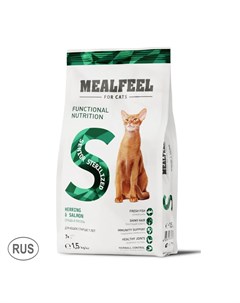 Functional Nutrition Корм сухой для стерилизованных кошек старше 7 лет с сельдью и лососем 1 5 кг Mealfeel