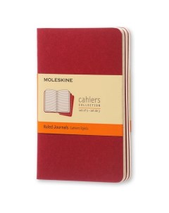 Блокнот Cahier Journal Pocket 90 х 140 мм обложка картон 64 страниц линейка клюквенный Moleskine