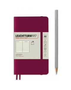Записная книжка Leuchtturm Pocket в линейку винная 123 страницы мягкая обложка А6 Leuchtturm1917