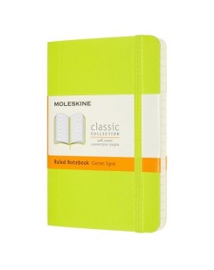 Блокнот Classic Soft Pocket 90 х 140 мм 192 страниц линейка мягкая обложка лайм Moleskine