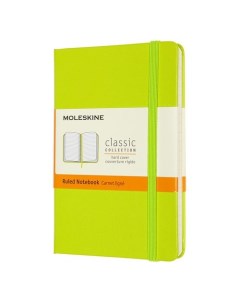 Блокнот Classic Pocket 90 х 140 мм 192 страниц линейка твердая обложка лайм Moleskine