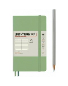 Записная книжка Leuchtturm Pocket в линейку пастельный зеленый 123 страницы мягкая обложка А6 Leuchtturm1917