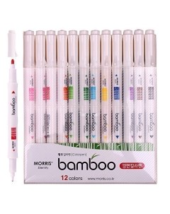 Набор двусторонних маркеров Bamboo Color Pen 12 цветов Morris