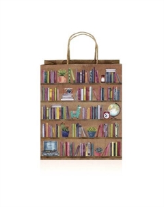 Пакет подарочный Книжные полки, большой Cards for you and me