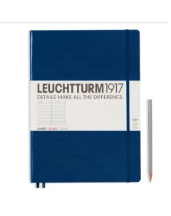 Записная книжка Leuchtturm Master Slim A4 в линейку темно синяя 123 страниц твердая обложка Leuchtturm1917