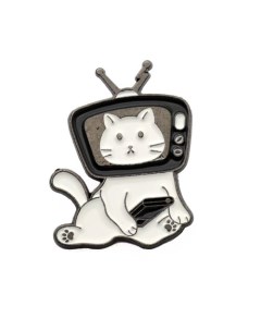 Металлический значок Кот в телевизоре Krumpy socks