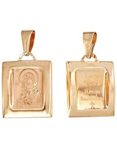Подвеска иконка Владимирская Богородица из красного золота Эстет