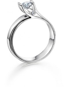 Кольцо с 3 бриллиантами из белого золота Мастер бриллиант