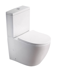 Унитаз напольный SL-5016 с бачком, безободковый, белый Santiline