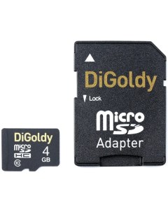 Карта памяти MicroSDHC 4GB DG004GCSDHC10 AD Class 10 SD адаптер Digoldy