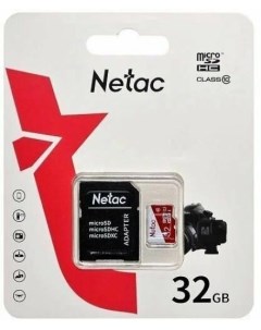 Карта памяти MicroSDHC 32GB NT02P500ECO 032G R P500 Eco Class 10 SD адаптер Netac