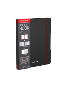 Тетрадь общая ученическая в съемной пластиковой обложке ErichKrause FolderBook Accent А5+, 2x48 листов в клетку, красная Erich krause
