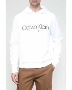 Хлопковое худи с логотипом бренда Calvin klein