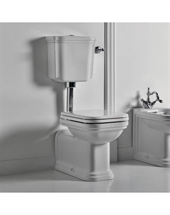 Унитаз напольный с низким бачком Waldorf 37 см 411601 белый, фурнитура хром Kerasan