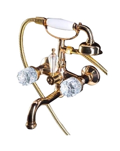 Смеситель для ванны с душем Crystal 293-CRST золото Boheme