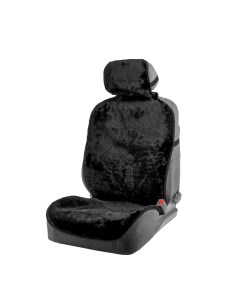 Накидка на сиденье натуральная шерсть 145х55 см черная Nobrand