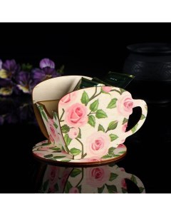 Чайный домик чашка с цветами Дарим красиво