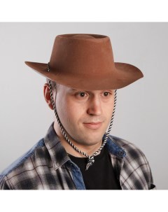 Карнавальная шляпа с большими полями коричневая Nobrand