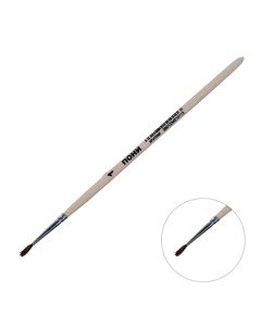 Кисть пони круглая 1 диаметр обоймы 1 мм длина волоса 10 мм деревянная ручка Calligrata