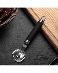 Нож для пиццы и теста venus 18 см ручка soft touch цвет черный Nobrand