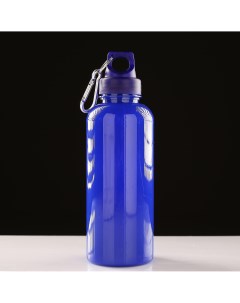 Бутылка для воды 650 мл с карабином 7 х 22 см синяя Nobrand