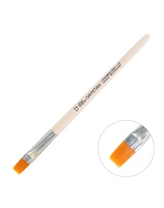 Кисть синтетика плоская 12 ширина обоймы 12 мм длина волоса 14 мм деревянная ручка Calligrata