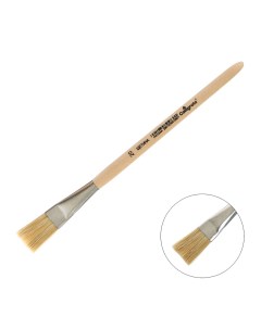 Кисть щетина плоская 20 ширина обоймы 20 мм длина волоса 28 мм деревянная ручка Calligrata
