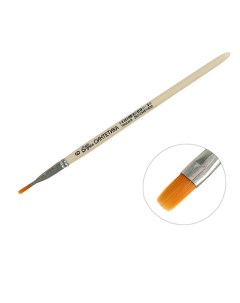 Кисть синтетика плоская 6 ширина обоймы 6 мм длина волоса 10 мм деревянная ручка Calligrata